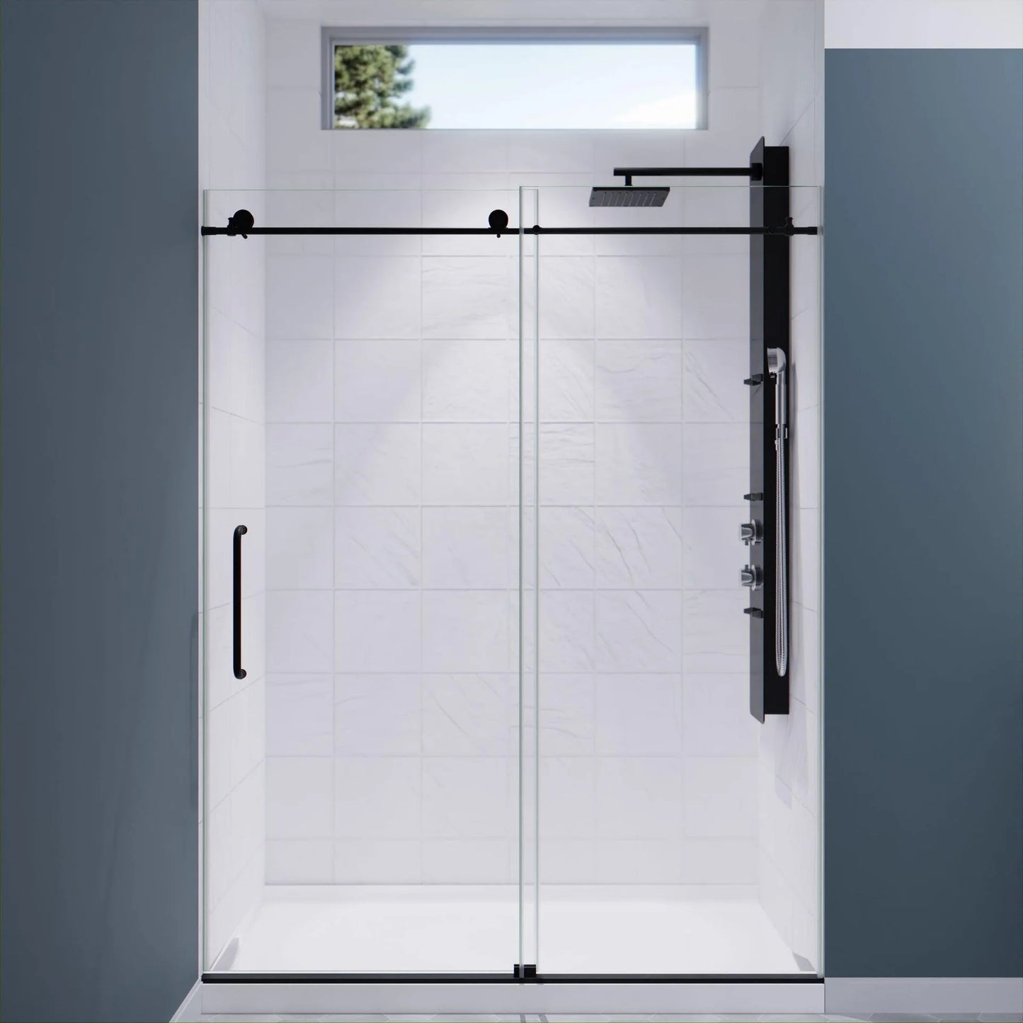 Frameless Shower Sliding Door System, Barn Door Style (Local Pickup)
