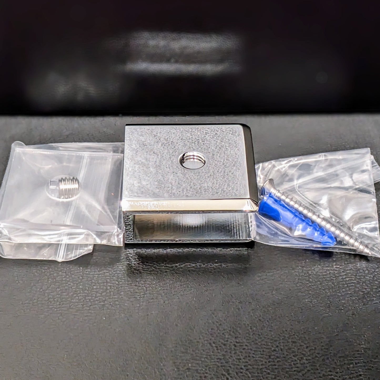 No Fabrication Fixed Panel Glass Clamp for 3/8" Thick Glass & Shower Panels