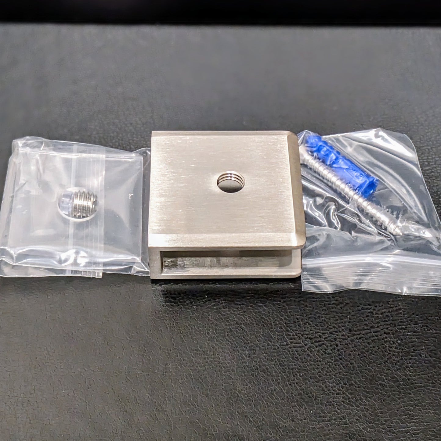 No Fabrication Fixed Panel Glass Clamp for 3/8" Thick Glass & Shower Panels