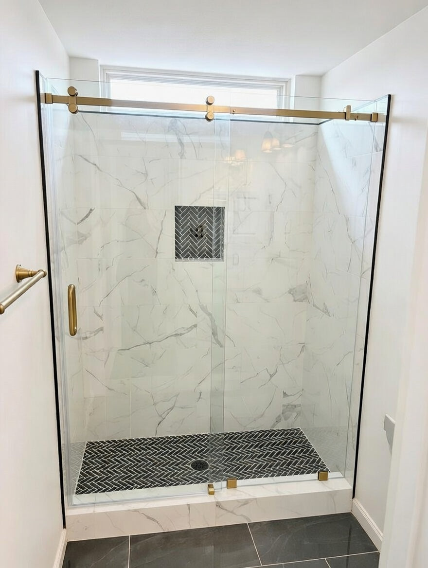 Serenity Brushed Gold Sliding System