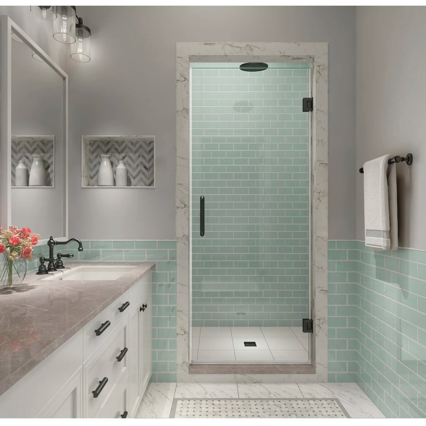 Frameless Glass Shower Door, Clear Tempered (Local Pickup)