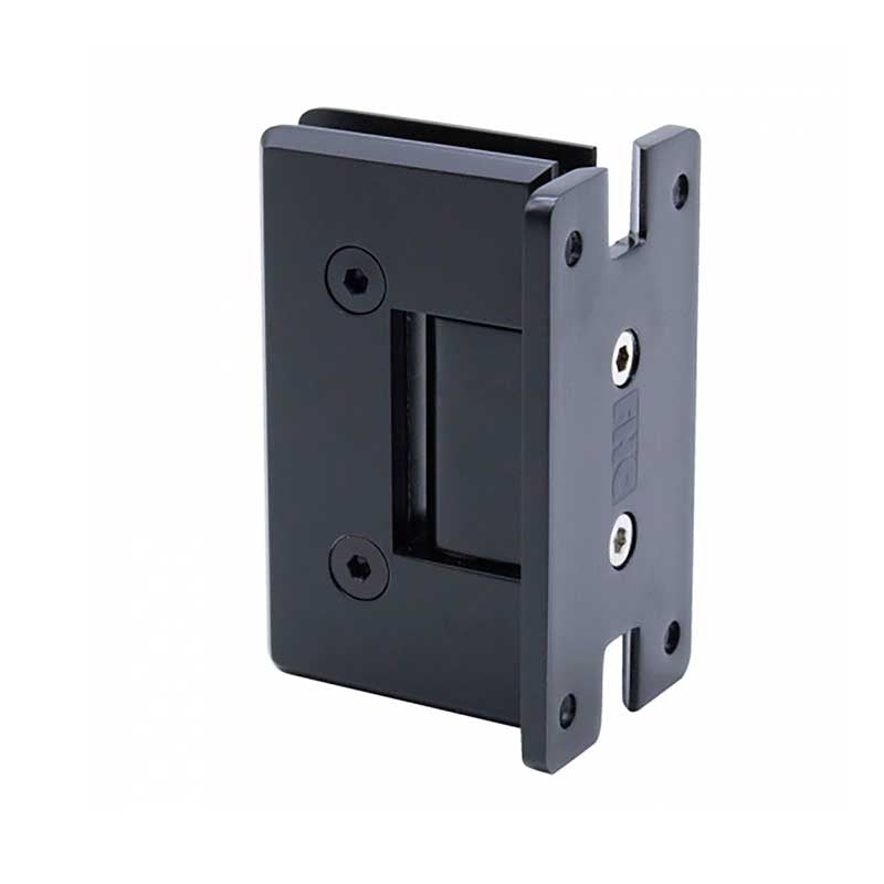 P1N037 Standard Wall Mount Hinge - Full Back Plate - Matte Black