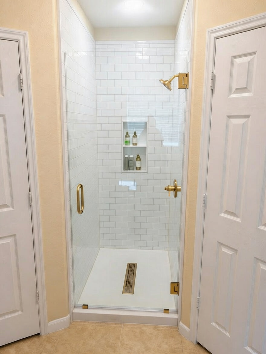 Frameless Glass Shower Door, Clear Tempered (Local Pickup)