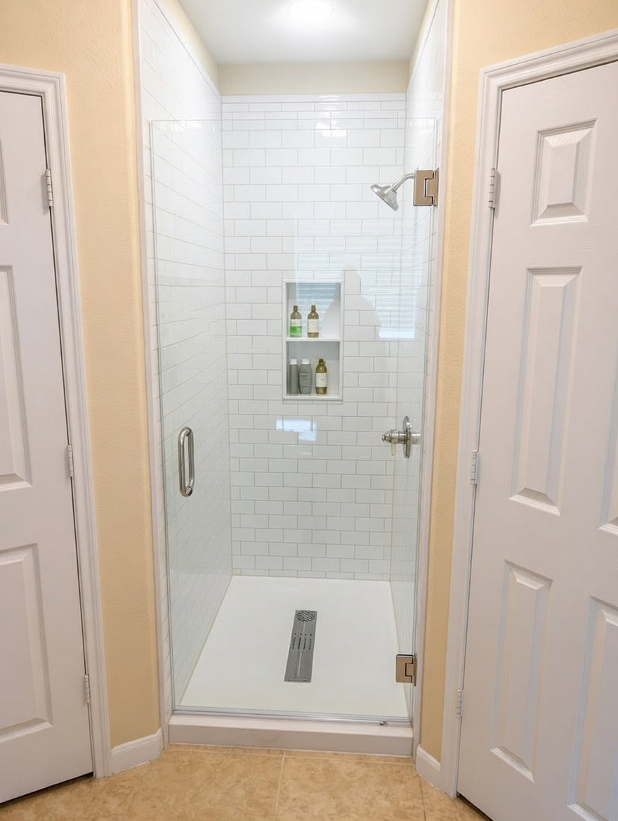 Frameless Glass Shower Door, Clear Tempered (Local Pickup)