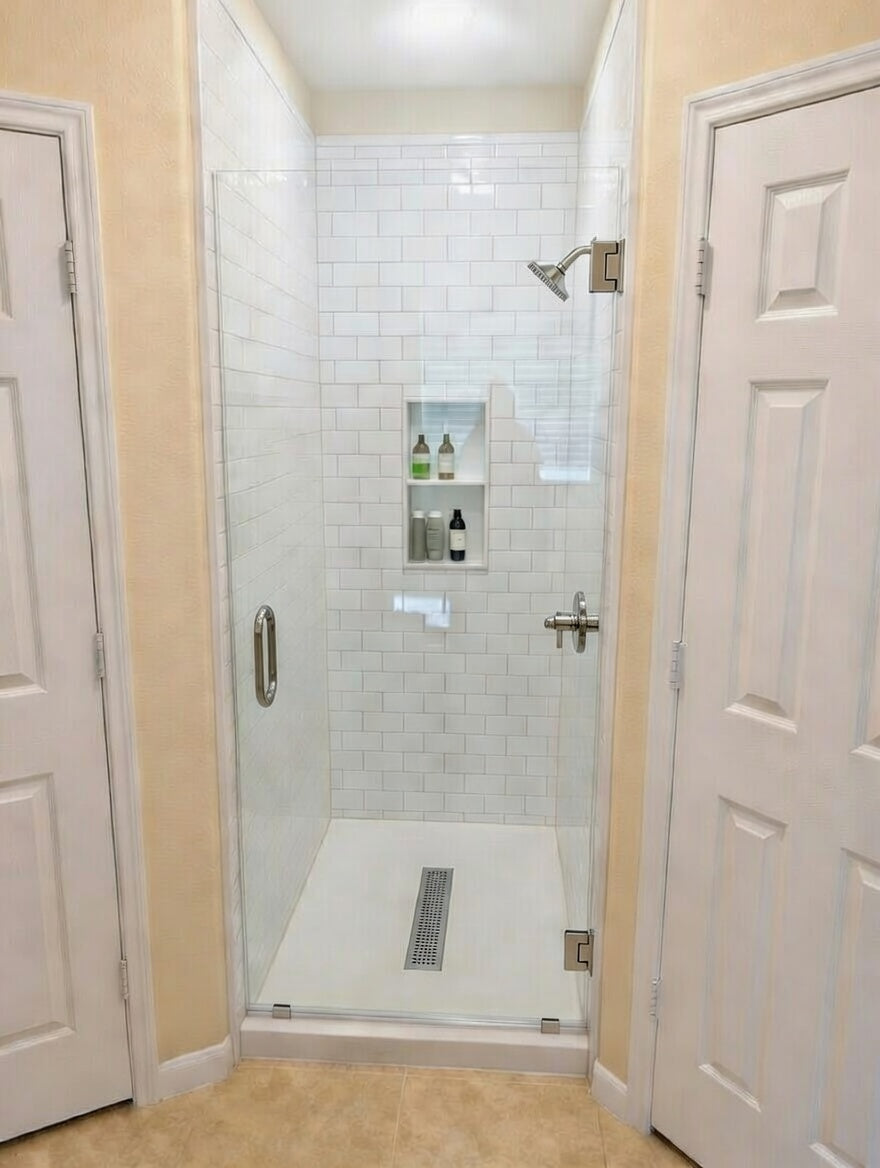 Frameless Glass Shower Door, Clear Tempered (Local Pickup)