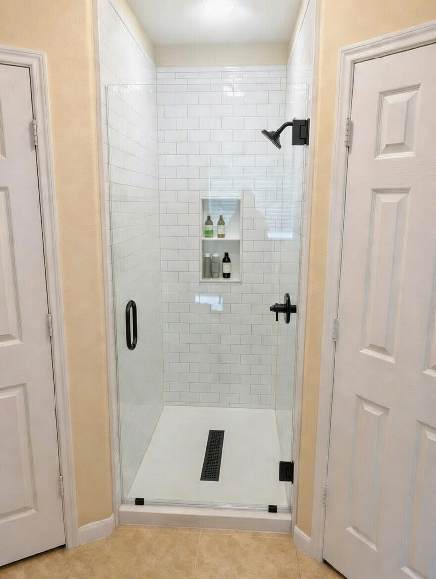 Frameless Glass Shower Door, Clear Tempered (Local Pickup)