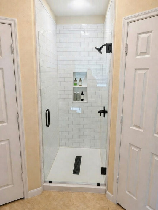 Frameless Glass Shower Door, Clear Tempered (Local Pickup)